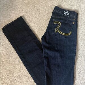 Vintage Y2K Rock & Republic Women's Dark Blue Jeans sz 23